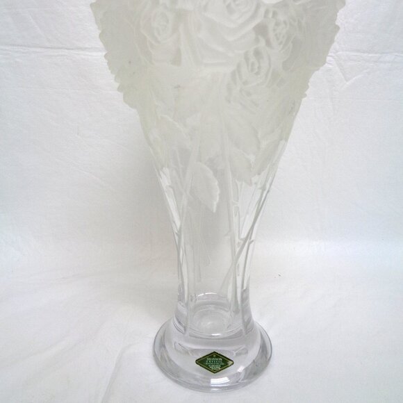 Shannon Ireland Accents Crystal Rose Vase made in Czech Republic - Picture 1 of 6